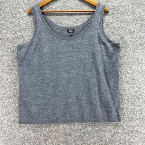Talbots Vest Women 3X Plus Gray Knit Wool Sleeveless Round Neck Casual Solid - Picture 4 of 9